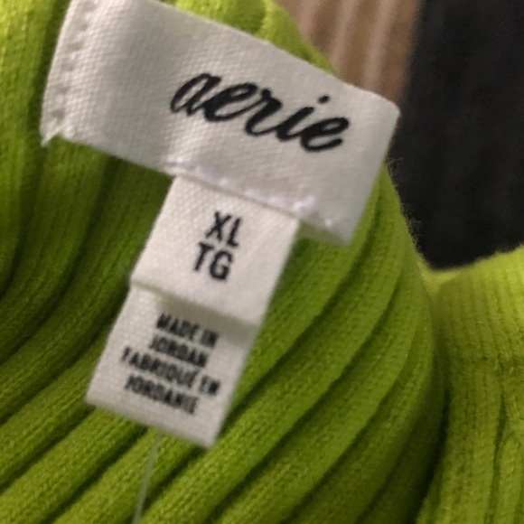 Aerie (XL) Lime Green Cropped Ribbed Cami - Picture 9 of 11